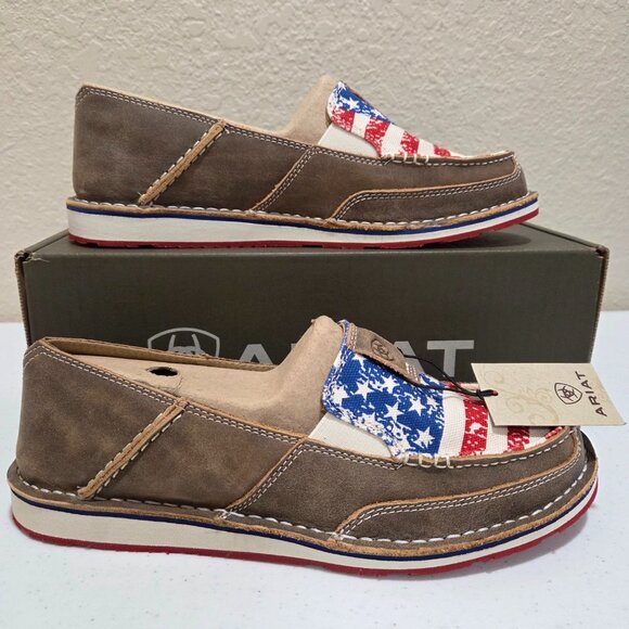 Ariat Shoes Women's Size 10 Leather Loafer Slip On Canvas Cruiser New In Box - Picture 1 of 12